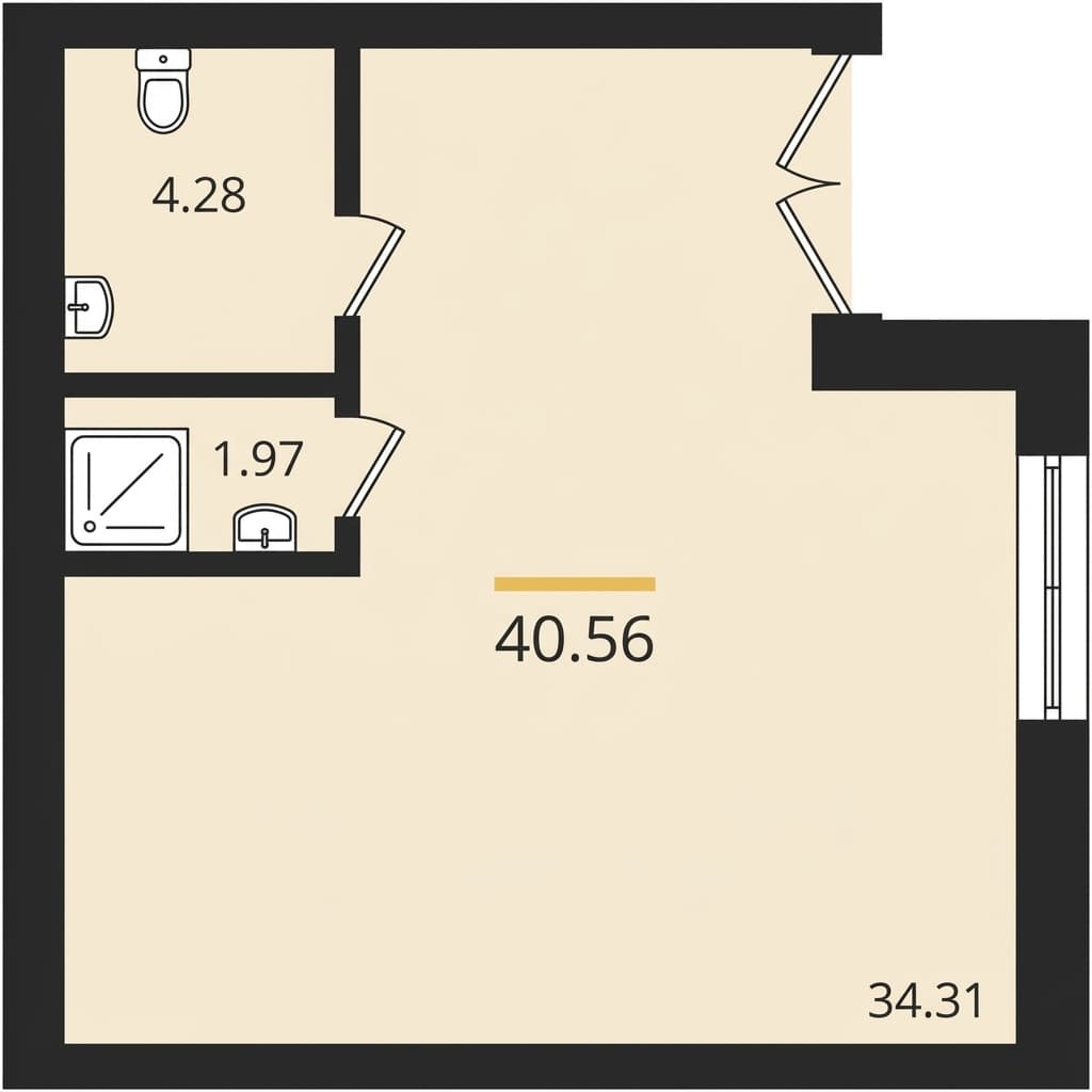 Помещение 40,6 м²