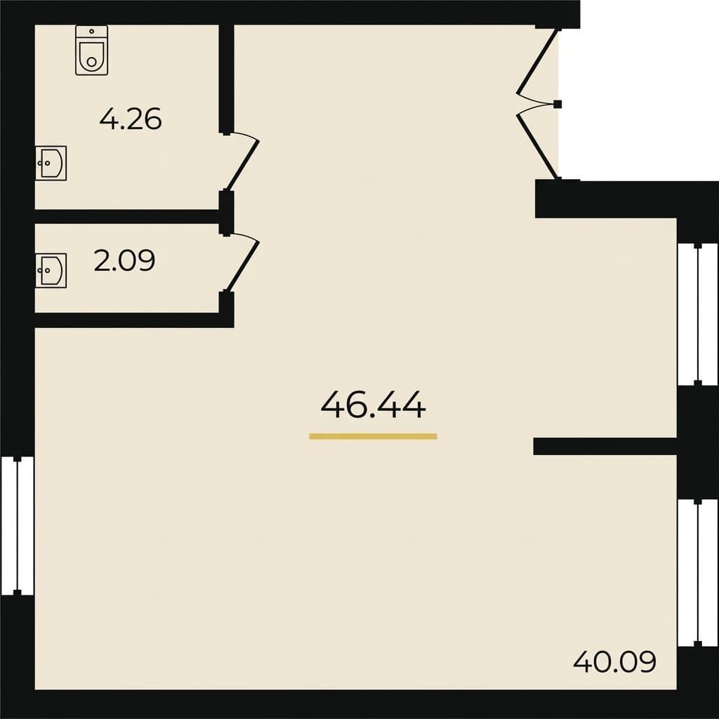 Помещение 46,4 м²